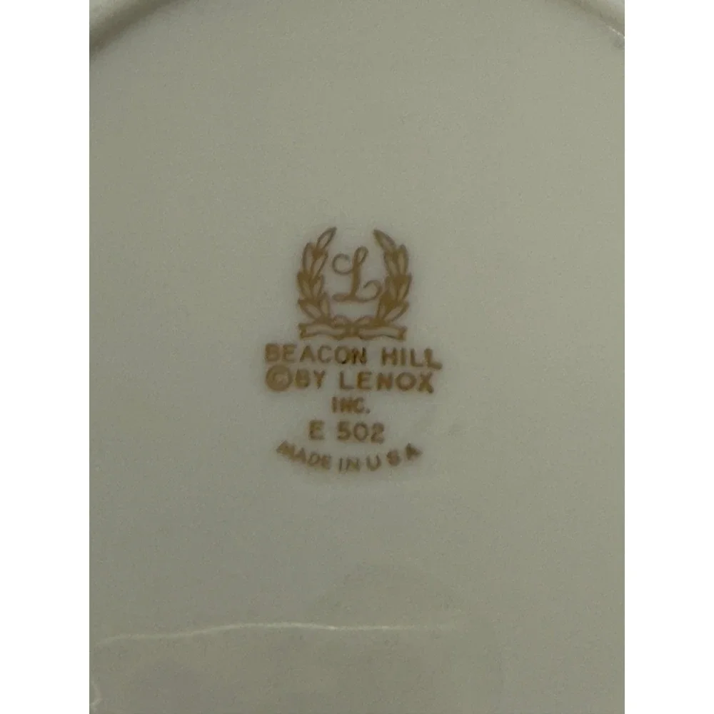 Lenox Beacon Hill Bread and Butter Plate Ivory Platinum Trim Grey Floral E502